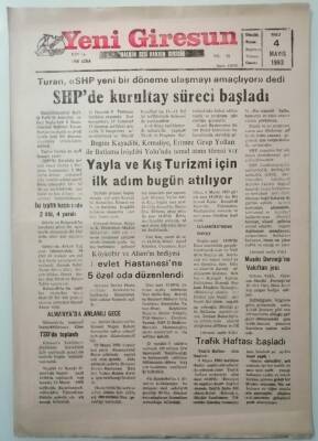 Yeni Giresun Gazetesi 4 Mayıs 1993 Yayla Ve Kış Turizmi İçin İlk Adım Bugün Atılıyor -GZ33300 - 1