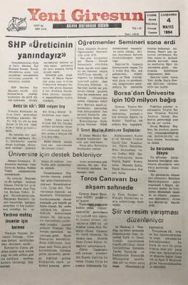 Yeni Giresun Gazetesi 4 Mayıs 1994Kerkük Ve Yumurtalık Boru HattıTemizlecekGZ25973 - 1