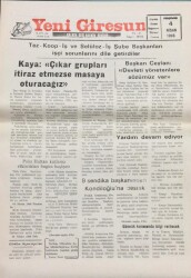 Yeni Giresun Gazetesi 4 Nisan 1996-9 Sendika Başkanından Kondiloğluna Destek GZ14039 - 2