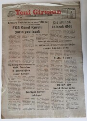 Yeni Giresun Gazetesi - 4 Ocak 1992 - FKB Genel Kurulu Yarın Yapılacak GZ43838 - 1