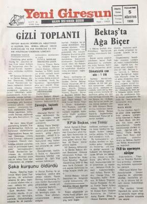 Yeni Giresun Gazetesi 5 Ağustos 1996 Bektaşta Ağa Biçer GZ30394 - 1