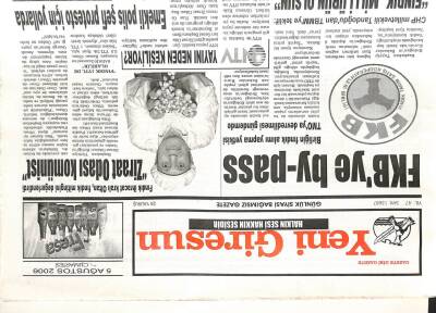 Yeni Giresun Gazetesi 5 Ağustos 2006 - FKBye By Pass GZ108593 - 1