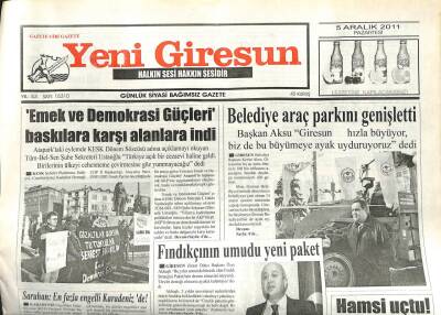 Yeni Giresun Gazetesi 5 Aralık 2011 - Belediye Araç Parkını Genişletti GZ108927 - 1