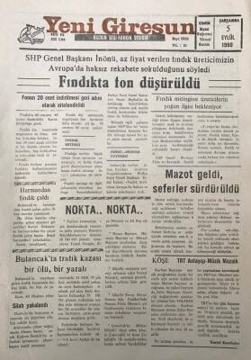 Yeni Giresun Gazetesi 5 Eylül 1990 Bulancakta Trafik Kazası Bir Ölü Bir Yaralı GZ30158 - 1