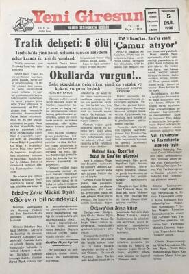 Yeni Giresun Gazetesi 5 Eylül 1996 Dyp li Bozattan Karaya YanıtÇamur Atıyor GZ30513 - 1