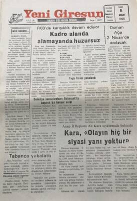 Yeni Giresun Gazetesi 5 Mart 1996 FKBde Karışıklık Devam Ediyor GZ30455 - 1