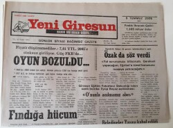Yeni Giresun Gazetesi - 5 Temmuz 2005 - Fındığa Hücum ... GZ43673 - 1