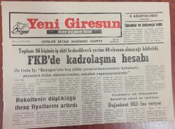 Yeni Giresun Gazetesi 6 Ağustos 2003 - FKBde Kadrolaşma Hesabı GZ13455 - 2