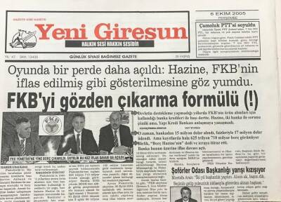 Yeni Giresun Gazetesi 6 Ekim 2005 Giresunspor Zirvenin Gerisine Düştü GZ30320 - 1