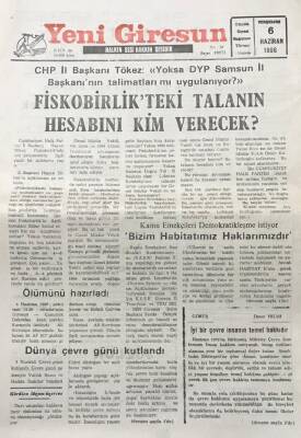 Yeni Giresun Gazetesi 6 Haziran 1996 Kamu Emekçileri Demokratikleşme İstiyorBizim Habitatımız Haklarımızdır GZ30480 - 1