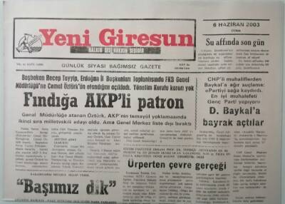 Yeni Giresun Gazetesi 6 Haziran 2003 Türk Vatandaşlığı İçin Artık 3 Yıl Evli Kalmak Zorunlu -GZ33283 - 1