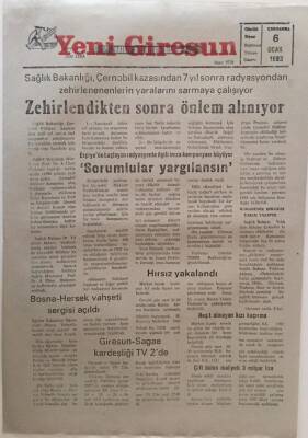 Yeni Giresun Gazetesi 6 Ocak 1993 - Zehirlendikten Sonra Önlem Alınıyor GZ31119 - 1