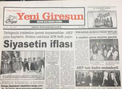 Yeni Giresun Gazetesi 6 Ocak 2006 Milletvekili Caniklinin Seçim Tehdidi GZ30919 - 1