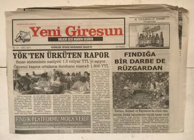 Yeni Giresun Gazetesi 6 Temmuz 2006 - YÖKten Ürküten Rapor GZ7744 - 1