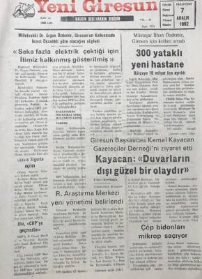 Yeni Giresun Gazetesi 7 Aralık 1992 300 Yataklı Yeni Hastane GZ30241 - 1