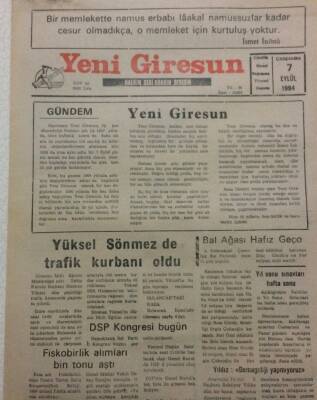 Yeni Giresun Gazetesi 7 Eylül 1994 - Yeni Giresun GZ34872 - 1