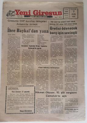Yeni Giresun Gazetesi 7 Eylül 1995 - İbre Baykaldan Yana GZ31047 - 1