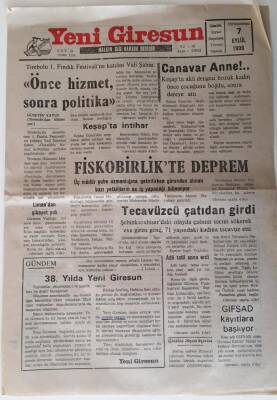 Yeni Giresun Gazetesi 7 Eylül 1996 - Fiskobirlikte Deprem GZ28755 - 1