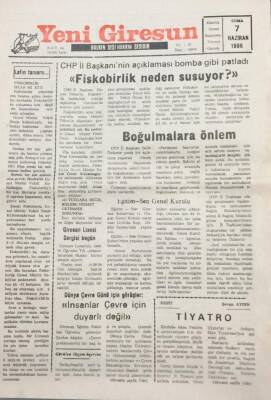 Yeni Giresun Gazetesi 7 Haziran 1996 Fiskobirlik Neden Susuyor? GZ26071 - 1
