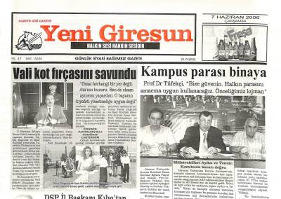 Yeni Giresun Gazetesi 7 Haziran 2006 - Kampus Parası Binaya GZ108621 - 1