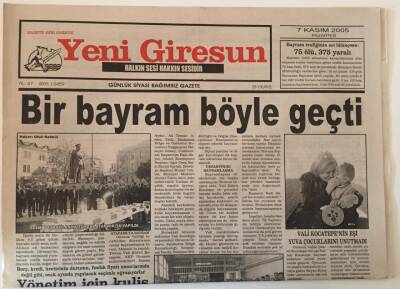 Yeni Giresun Gazetesi 7 Kasım 2005 - Giresunlu Veterinerler AB Platformunda GZ28691 - 1