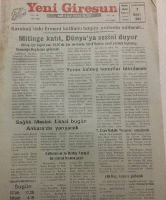 Yeni Giresun Gazetesi 7 Mart 1992 - Yarım Kalmış Konutlar Bitirilecek GZ38484 - 1