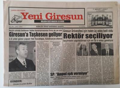 Yeni Giresun Gazetesi 7 Mart 2007 - Giresun Üniversitesine Rektör Seçiliyor GZ28770 - 1