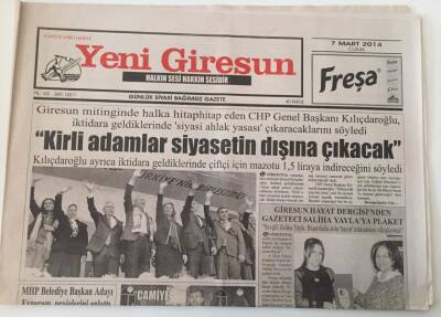 Yeni Giresun Gazetesi - 7 Mart 2014 - Chp Genel Başkanı Giresun Mitinginde - GZ43811 - 2