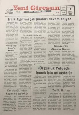 Yeni Giresun Gazetesi 7 Mayıs 1994Özgürlük Yolu İçki İçmek İçin Mi Açıldı GZ25975 - 1