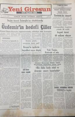 Yeni Giresun Gazetesi 7 Mayıs 1999 Erbakan Aldığı Paraların Karşılığını Ödüyor GZ25649 - 1