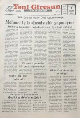 Yeni Giresun Gazetesi 7 Şubat 1994 Mehmet Işıkİnsafsızlık Yapmayın GZ30233 - 1