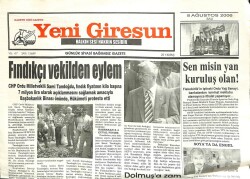 Yeni Giresun Gazetesi 8 Ağustos 2006 - Fındıkçı Vekilden Eylem GZ101901 - 2