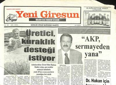 Yeni Giresun Gazetesi 8 Ağustos 2007 - Bulancakta Kaçak İnşaat GZ109340 - 1