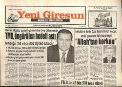 Yeni Giresun Gazetesi 8 Aralık 2006 - TMO Öngörülen Hedefi Aştı GZ101809 - 2