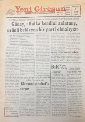Yeni Giresun Gazetesi 8 Ekim 1990 Giresun İstanbula Akıyor GZ26043 - 1
