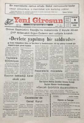 Yeni Giresun Gazetesi 8 Haziran 1995 Ergun ÖzdemirDevlete Yapılmış Bir Saldırıdır GZ30249 - 1