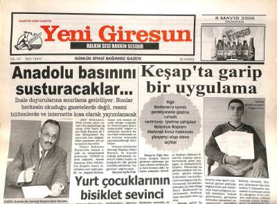 Yeni Giresun Gazetesi 8 Mayıs 2006 - Keşapta Garip Bir Uygulama GZ108632 - 1