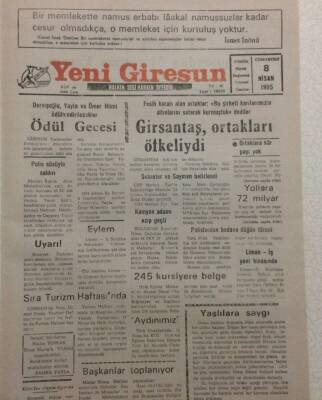 Yeni Giresun Gazetesi 8 Nisan 1995 - Girsantaş Ortakları Öfkeliydi GZ34631 - 1