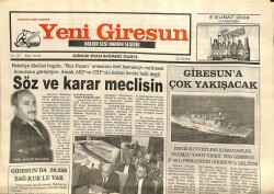 Yeni Giresun Gazetesi 8 Şubat 2006 - Söz Ve Karar Meclisin GZ101727 - 2