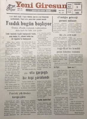 Yeni Giresun Gazetesi 9 Ağustos 1990 ÜreticiFındık Toplamak Toplamaktan Daha Karlı Bir Hale Geldi GZ30116 - 1