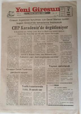 Yeni Giresun Gazetesi 9 Ekim 1992 - CHP Karadenizde Örgütleniyor GZ28699 - 1