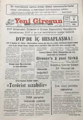 Yeni Giresun Gazetesi 9 Haziran 1995 Giresuna Sekiz Yeni Türkü GZ30232 - 1