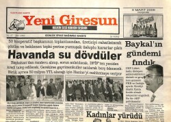 Yeni Giresun Gazetesi 9 Mart 2006 - Deniz Baykalın Gündemi Fındık GZ101740 - 1