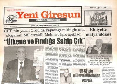 Yeni Giresun Gazetesi 9 Mayıs 2006 - Ülkene Ve Fındığına Sahip Çık GZ108633 - 1