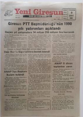 Yeni Giresun Gazetesi 9 Şubat 1991 - Fındık İhracatı 138 Bin Tonu Aştı GZ31087 - 1