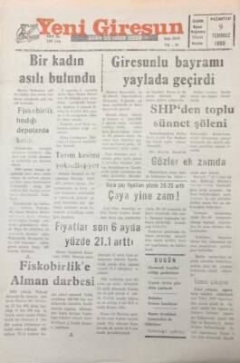 Yeni Giresun Gazetesi 9 Temmuz 1990 Fiskobirlike Alman Darbesi GZ26042 - 1