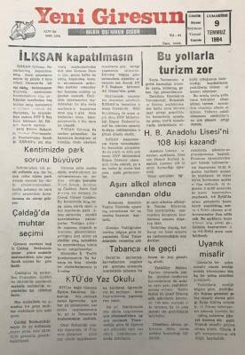 Yeni Giresun Gazetesi 9 Temmuz 1994Bu Yollarla Turizm Zor GZ30067 - 1
