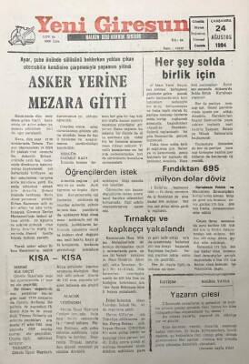 Yeni Giresun Gazetesi - Ağustos 1994Herşey Solda Birlik İçin GZ30025 - 1