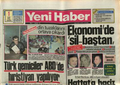 Yeni Haber Gazetesi 1 Kasım 1986 - Türk Gemiciler ABDde Hristiyan Yapılıyor GZ83357 - 1
