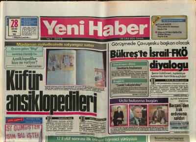 Yeni Haber Gazetesi 28 Ekim 1986 - Barzaniden Irak Ordusuna Saldırı GZ83356 - 1